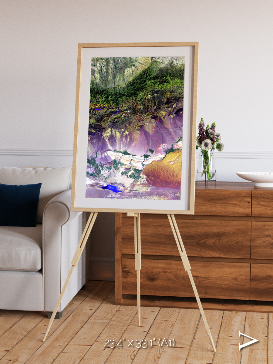 Saline Patterns, Bogda Mountains Framed & Mounted Print