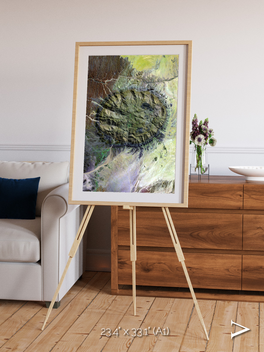 Windwritten Dunes, Brandberg Massif Framed & Mounted Print