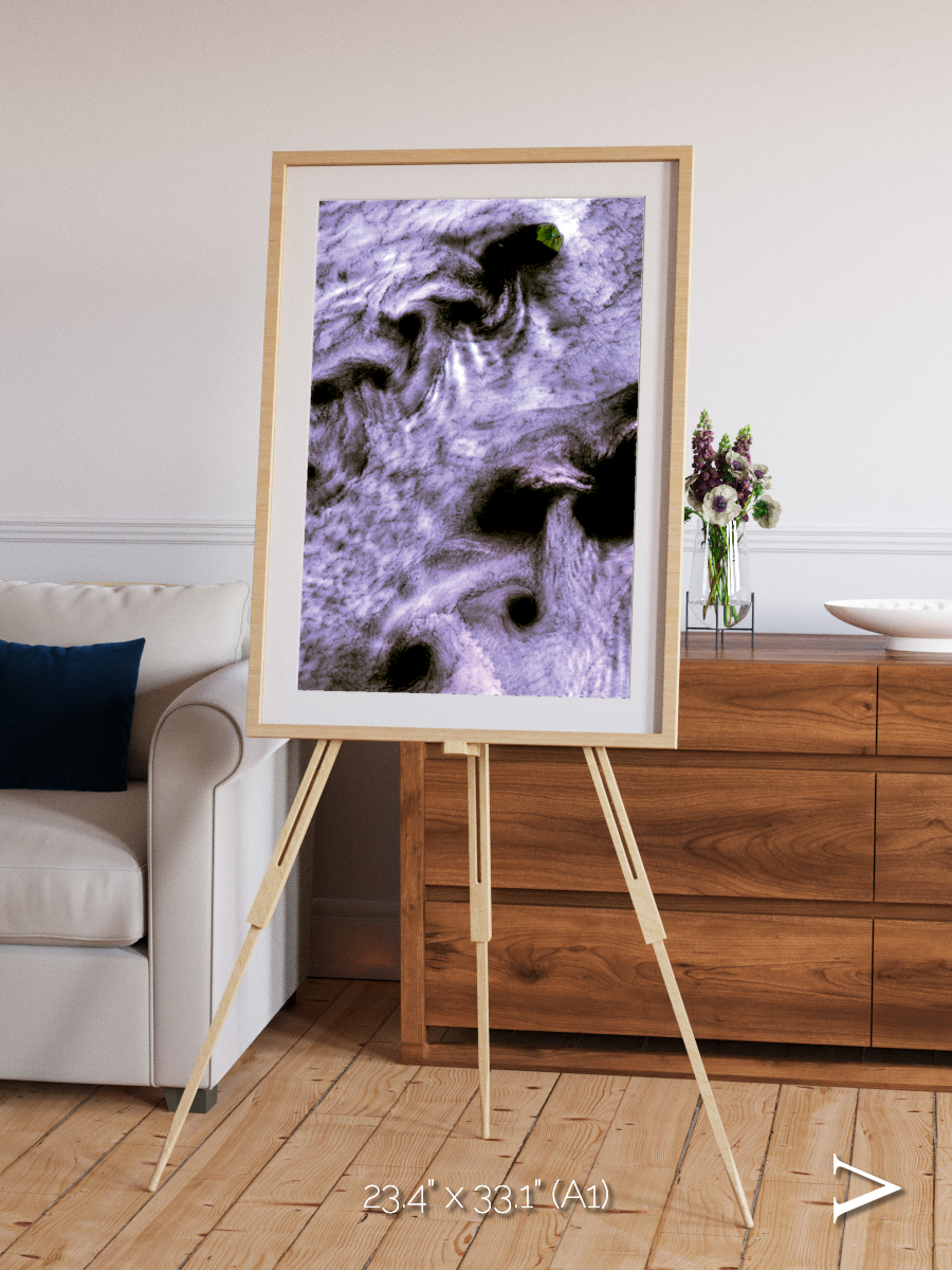 Vortices over Broutona, Kuril Islands Framed & Mounted Print