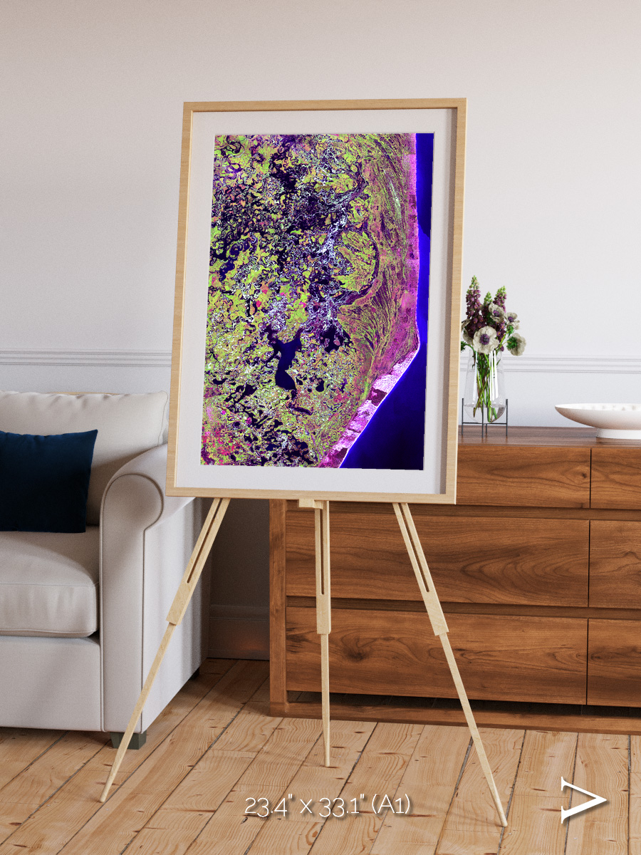 Wetland Mosaic, Cabo San Antonio Framed & Mounted Print