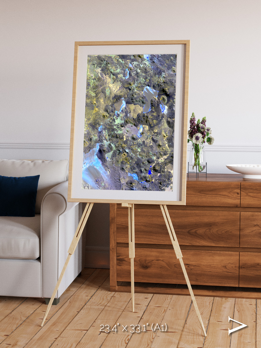 Lava Lines, Chilean Volcanoes Framed & Mounted Print