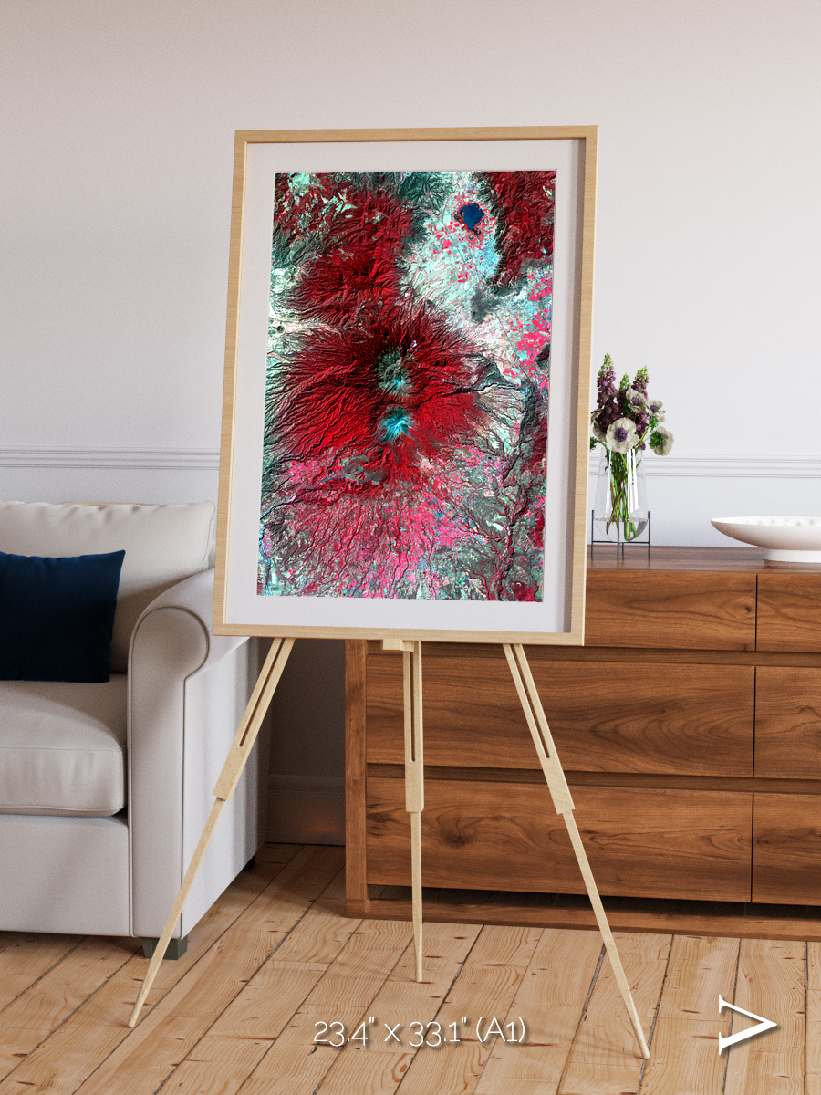 Lava Lines, Colima Volcano Framed & Mounted Print