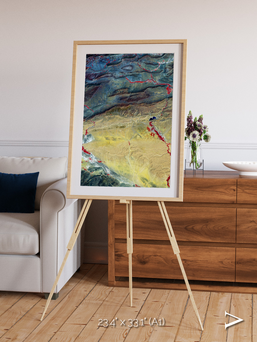 Crimson Veins, Atlas Mountains Framed & Mounted Print