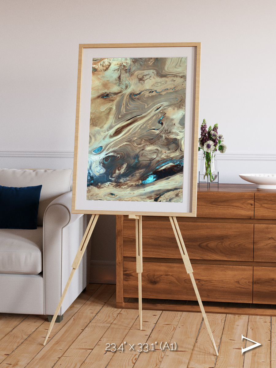 Saline Patterns, Dasht-e Kevir Framed & Mounted Print