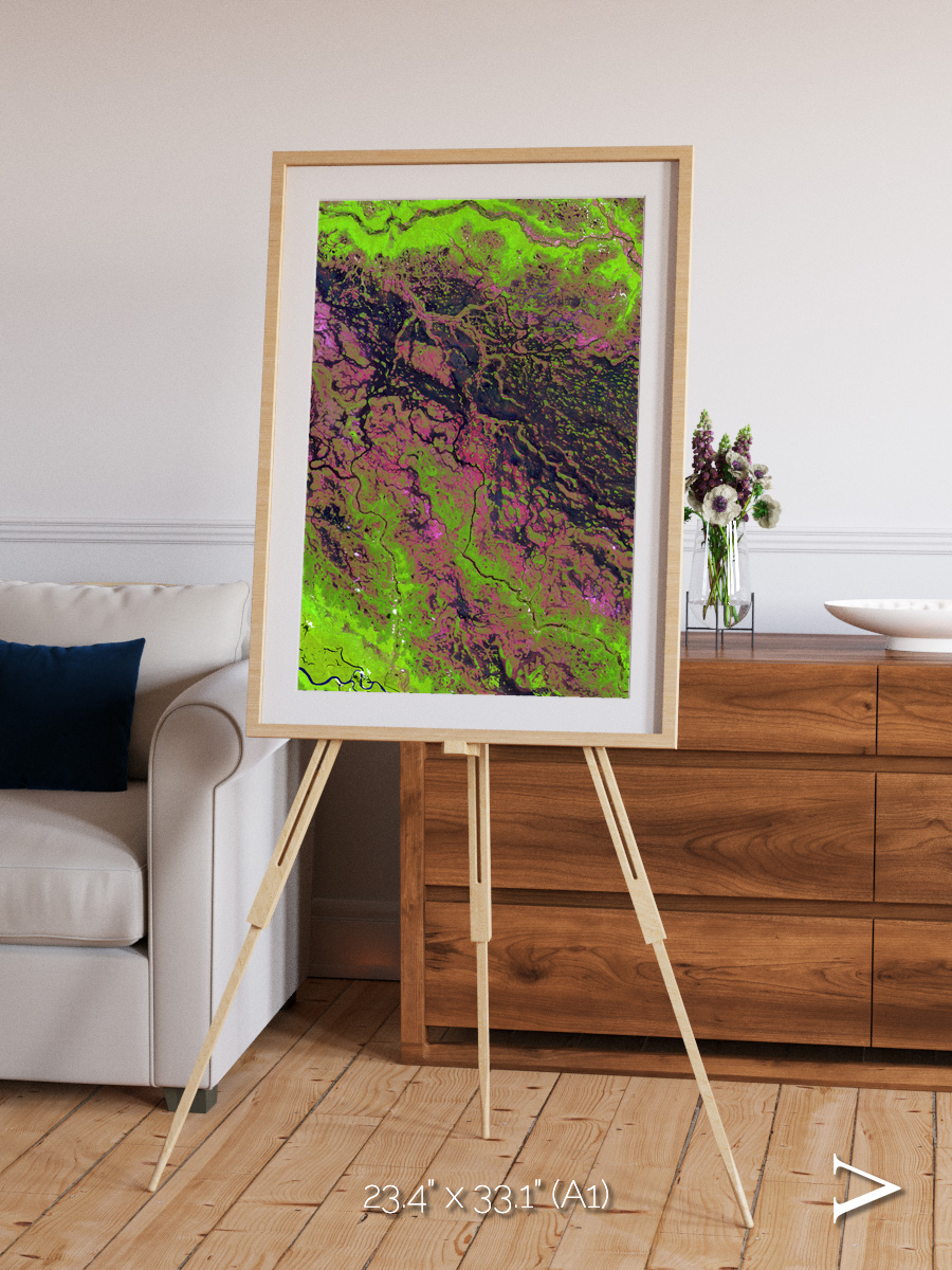 Channel Lines, Demini River Framed & Mounted Print