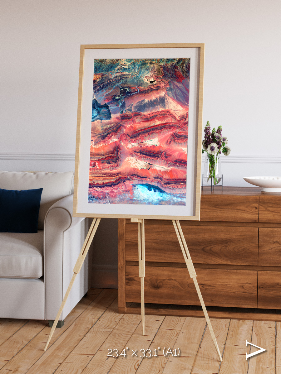Fractured Earth, Western China Framed & Mounted Print