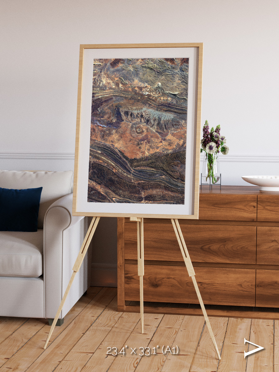 Volcanic Palette, Gosses Bluff Framed & Mounted Print