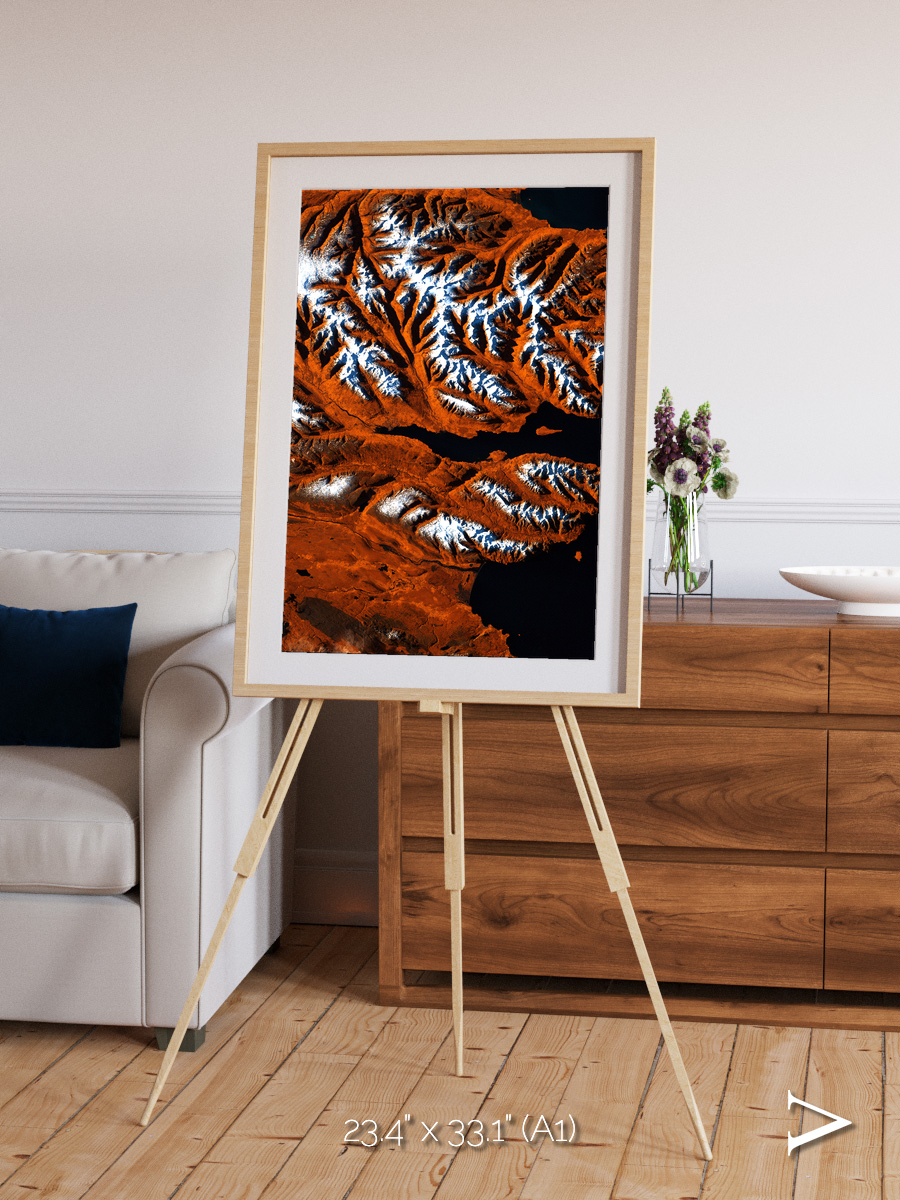 Striped Coast, Eyjafjörður Framed & Mounted Print