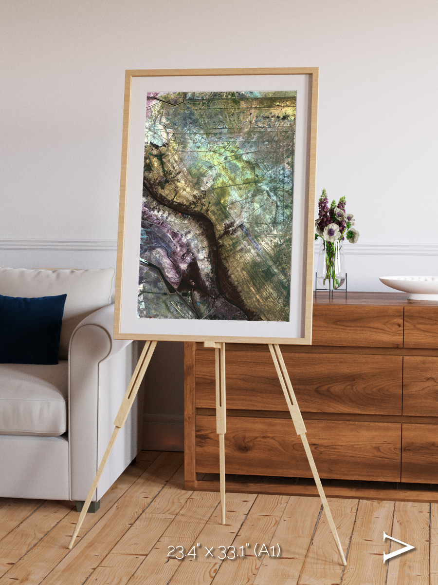 Floodplain Lines, Iraqi Emplacement Framed & Mounted Print