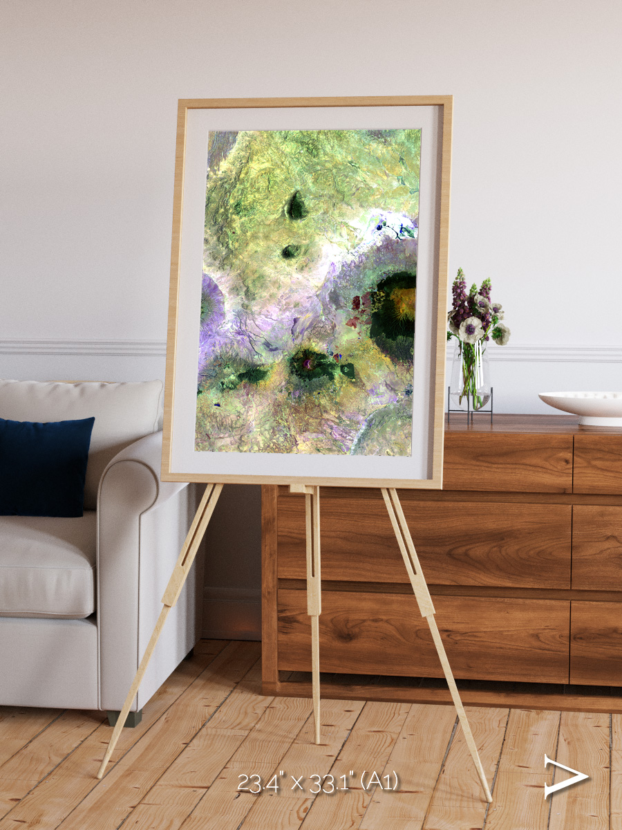 Folded Ridges, Kilimanjaro Framed & Mounted Print