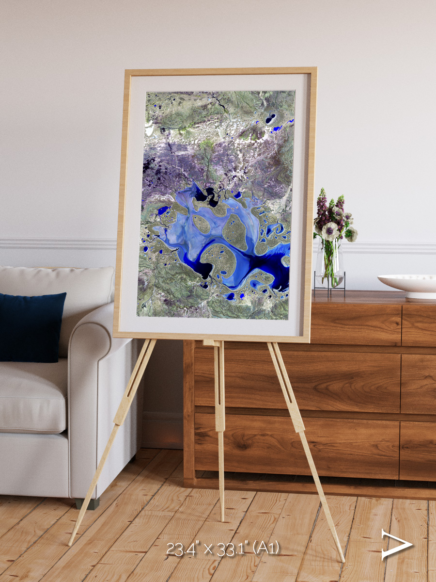 Lake Lines, Lake Carnegie Framed & Mounted Print