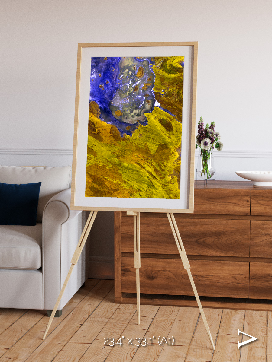Saline Patterns, Lake Disappointment Framed & Mounted Print