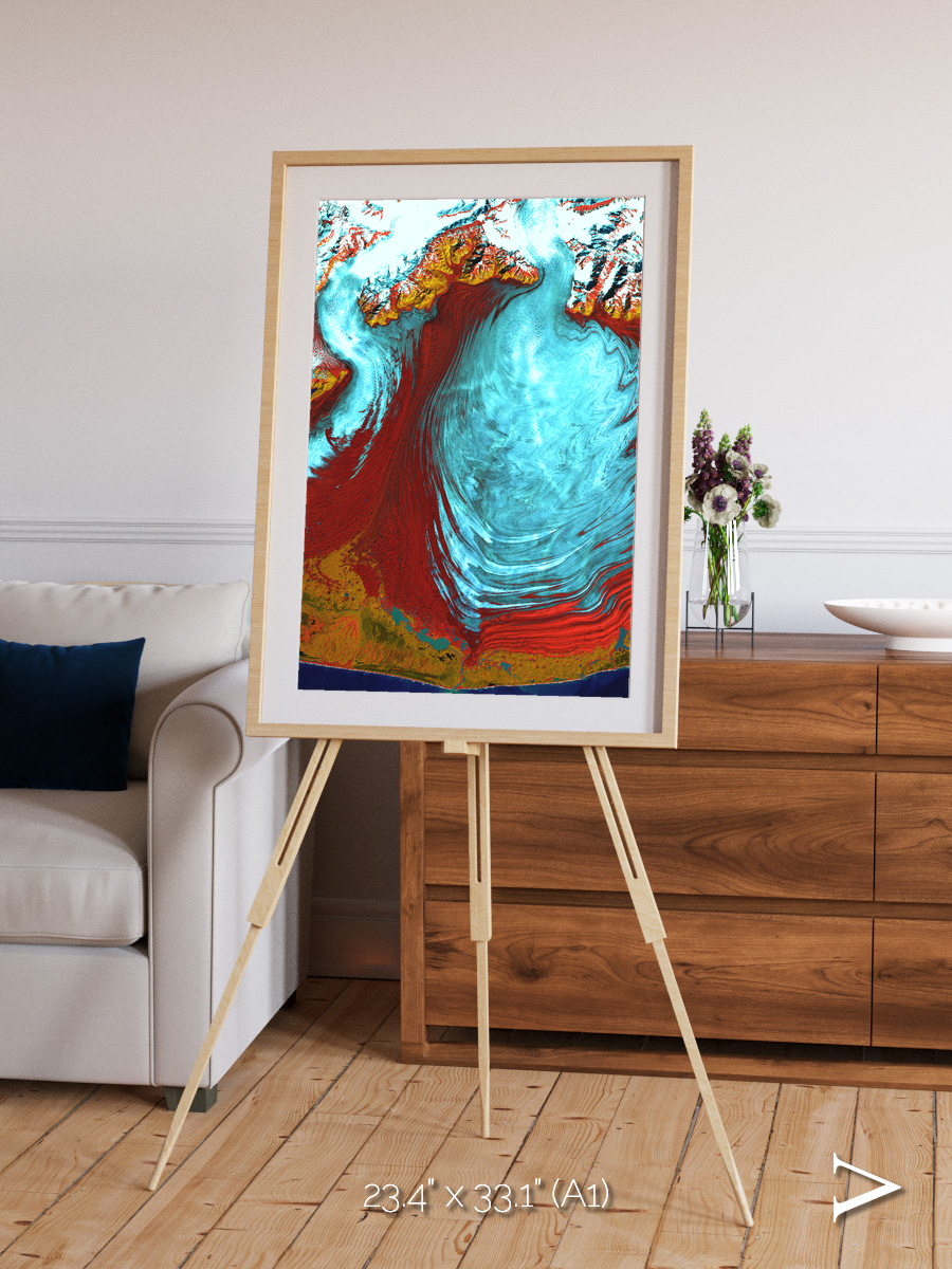 Glacial Passage, Malaspina Glacier Framed & Mounted Print
