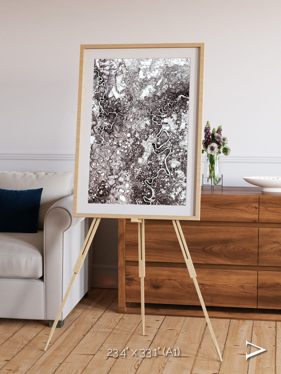 River Threads, Mayn River Framed & Mounted Print
