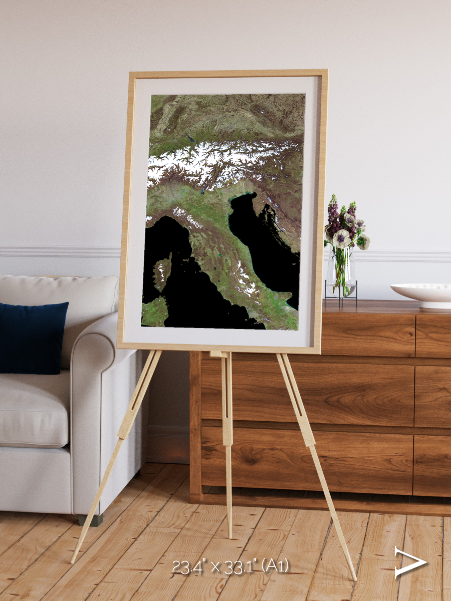 Tidal Patterns, Mediterranean Sea Framed & Mounted Print