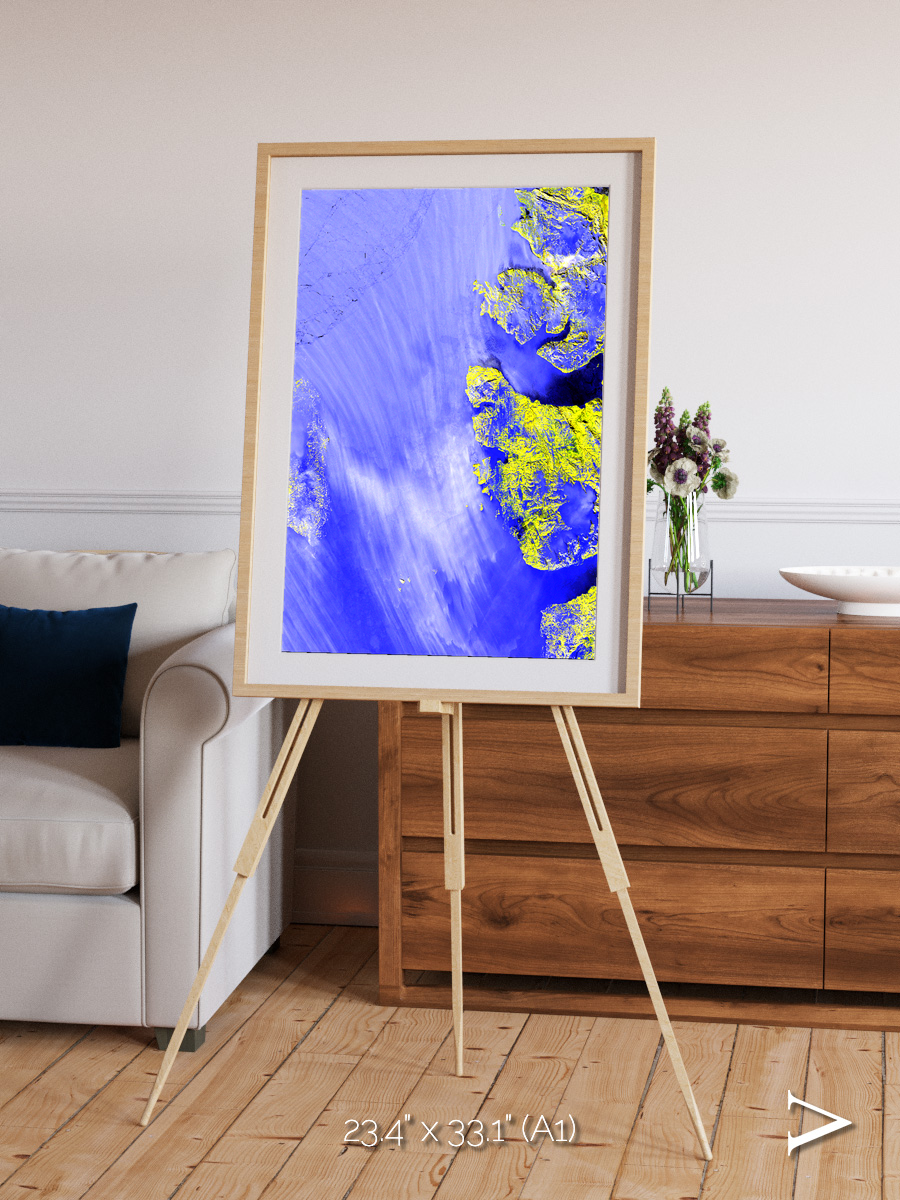 Islands in Snow, High Arctic Framed & Mounted Print
