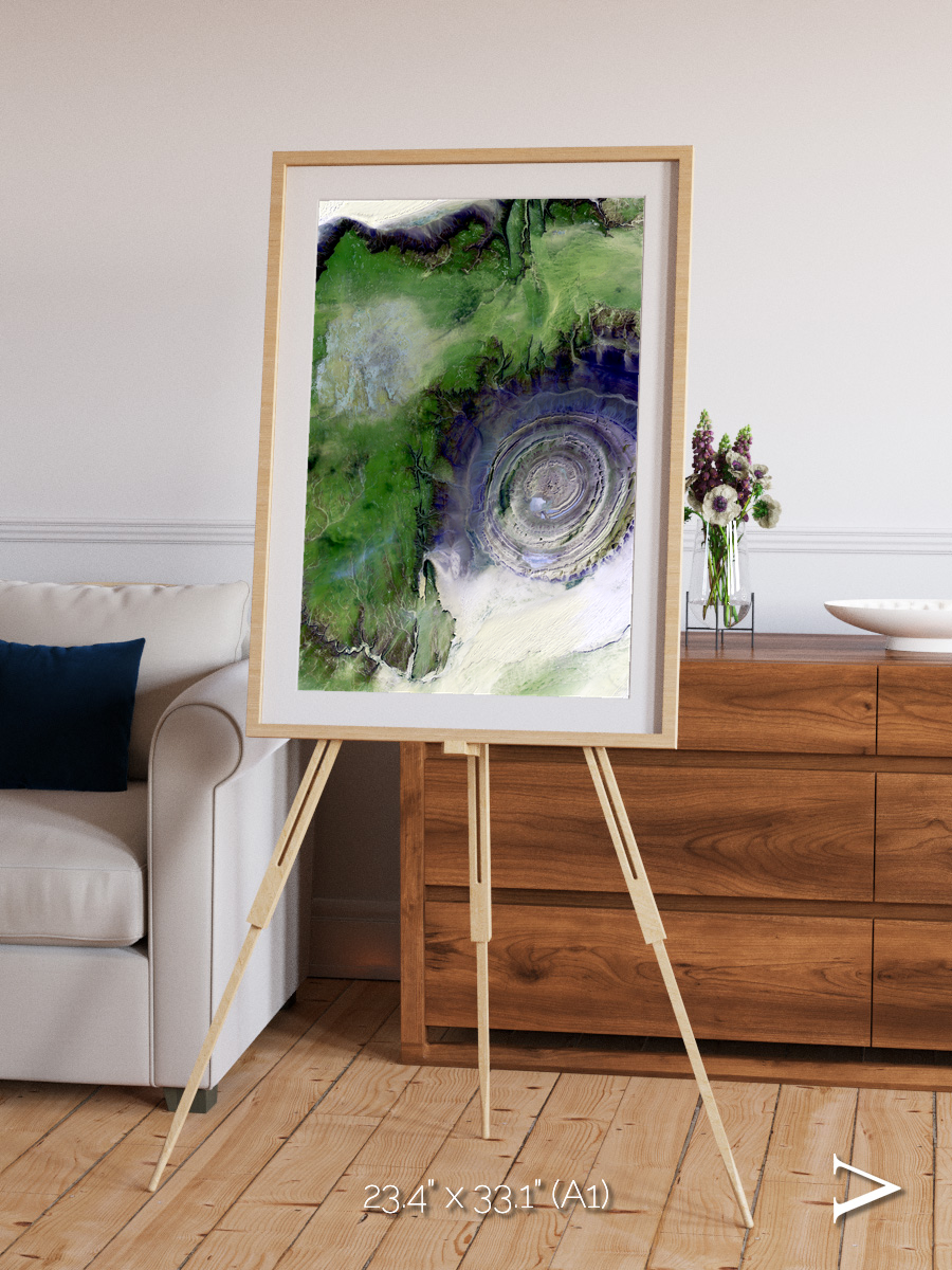 Dormant Giants, Richat Structure Framed & Mounted Print