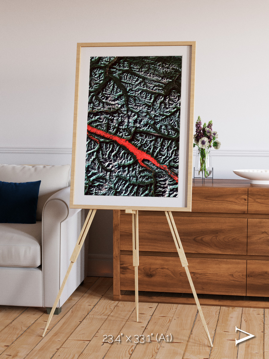 Light in the Trench, Canadian Rockies Framed & Mounted Print