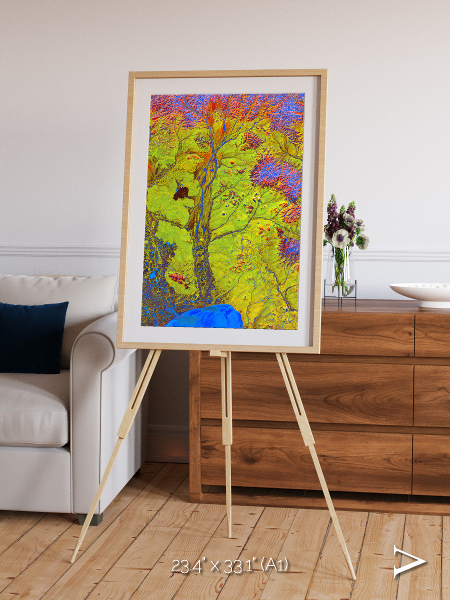 Glacial Ribbons, Chaunskaya Bay Framed & Mounted Print
