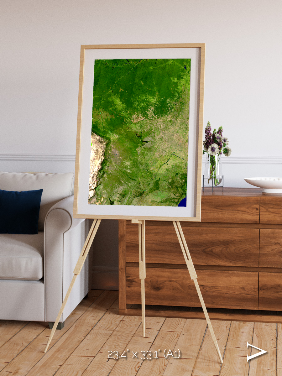Ribbon River, South America Framed & Mounted Print