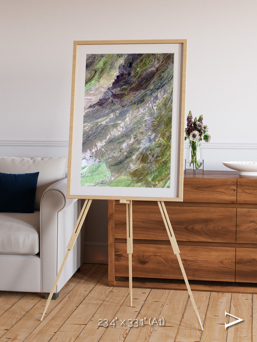 Rugged Relief, Sulaiman Mountains Framed & Mounted Print