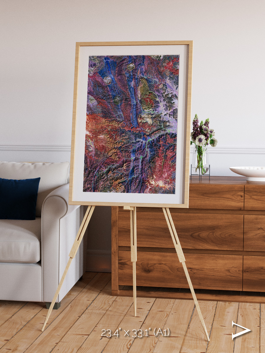 Geologic Tapestry, Asharah Fault Zone Framed & Mounted Print