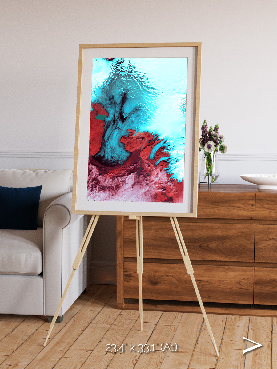 Polar Flow, Vatnajokull Glacier Ice Cap Framed & Mounted Print