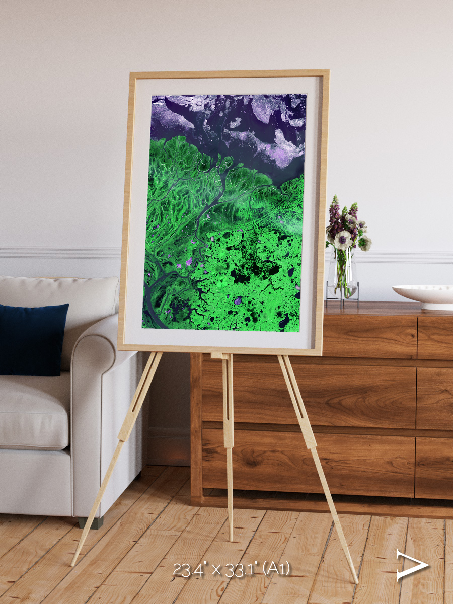 Polar Flow, Yukon Delta Framed & Mounted Print