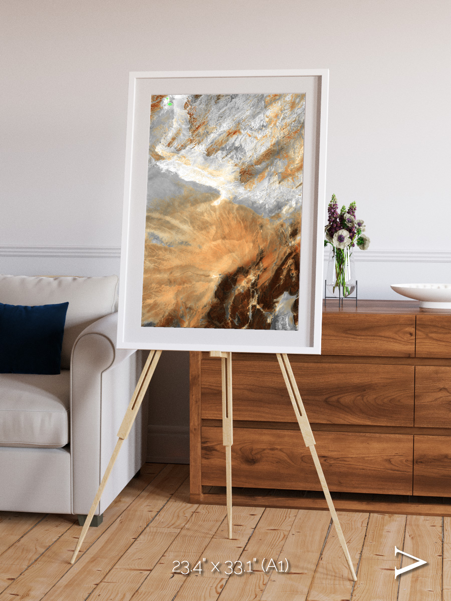 Etched Sands, Algerian Sahara Framed & Mounted Print
