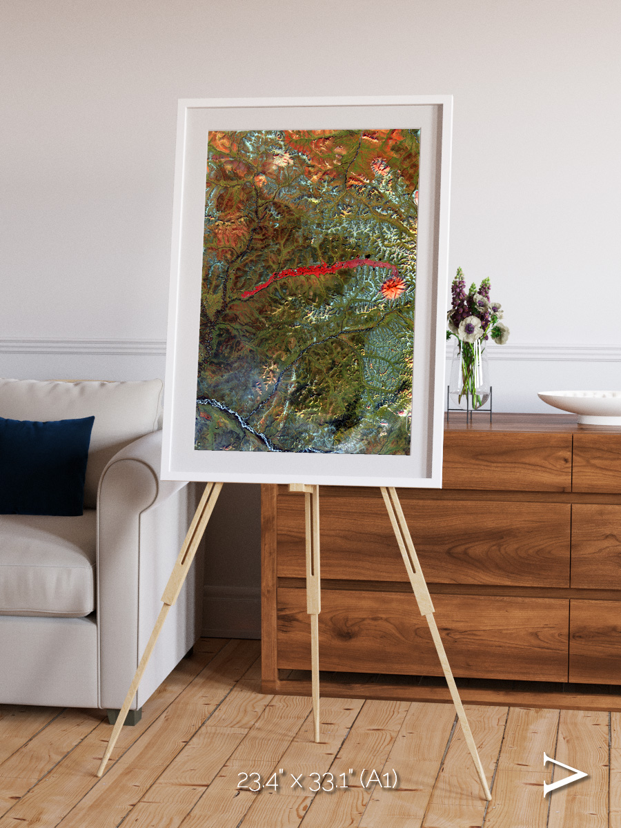 Ash and Stone, Anyuyskiy Volcano Framed & Mounted Print