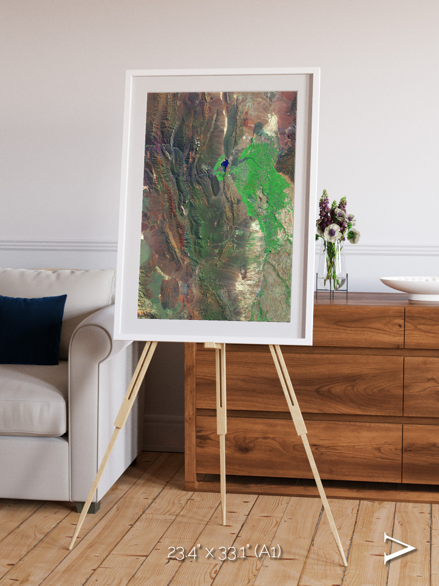 Channel Lines, Barreal Blanco Framed & Mounted Print