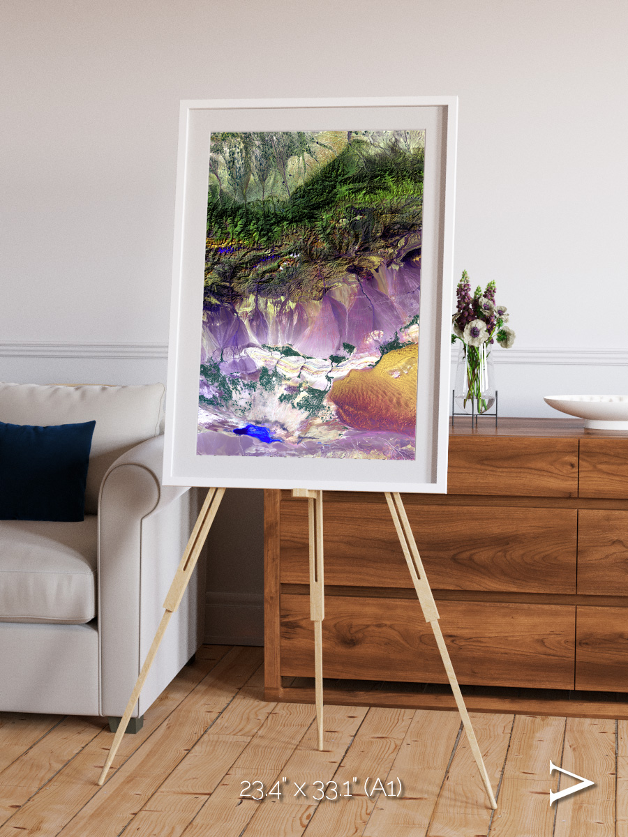 Saline Patterns, Bogda Mountains Framed & Mounted Print