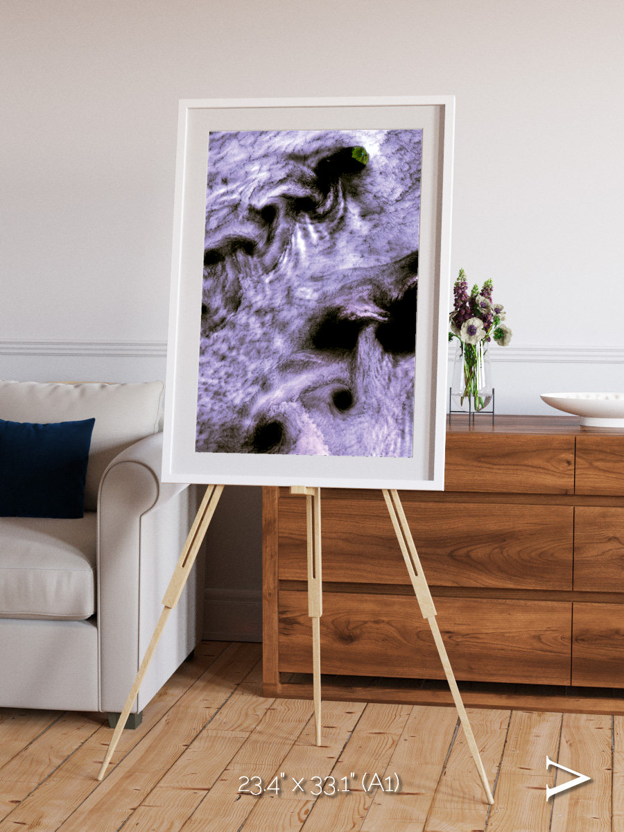 Vortices over Broutona, Kuril Islands Framed & Mounted Print