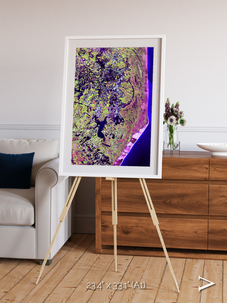 Wetland Mosaic, Cabo San Antonio Framed & Mounted Print