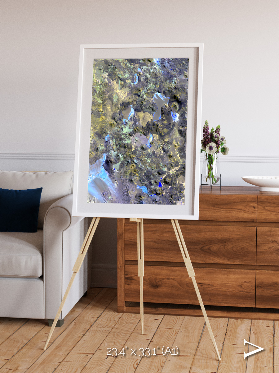 Lava Lines, Chilean Volcanoes Framed & Mounted Print