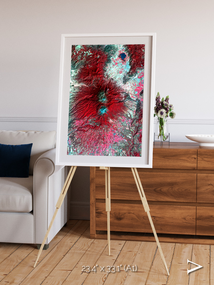 Lava Lines, Colima Volcano Framed & Mounted Print