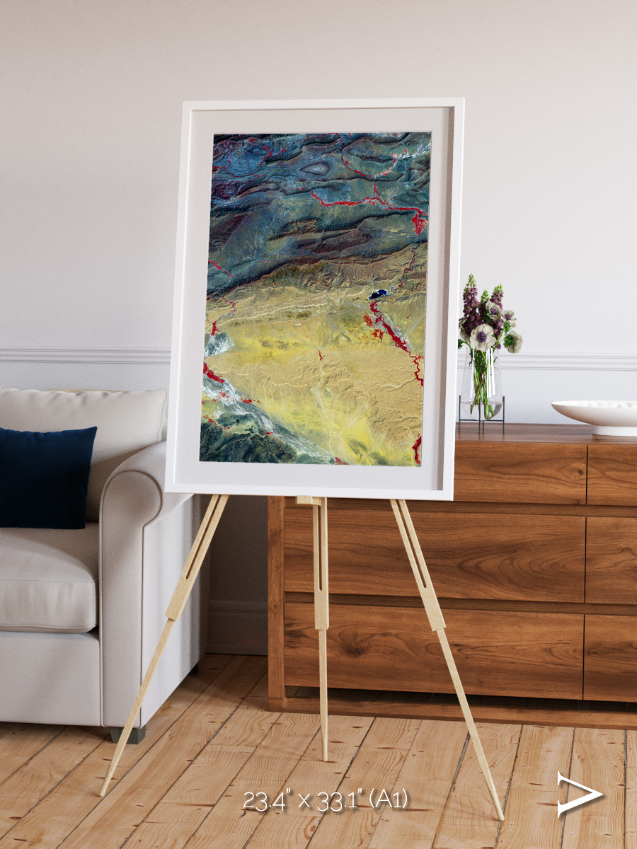 Crimson Veins, Atlas Mountains Framed & Mounted Print