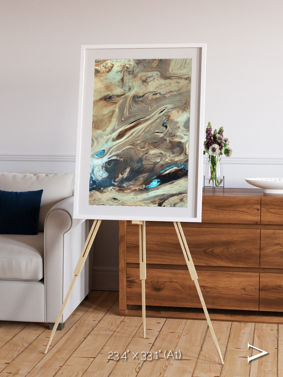 Saline Patterns, Dasht-e Kevir Framed & Mounted Print