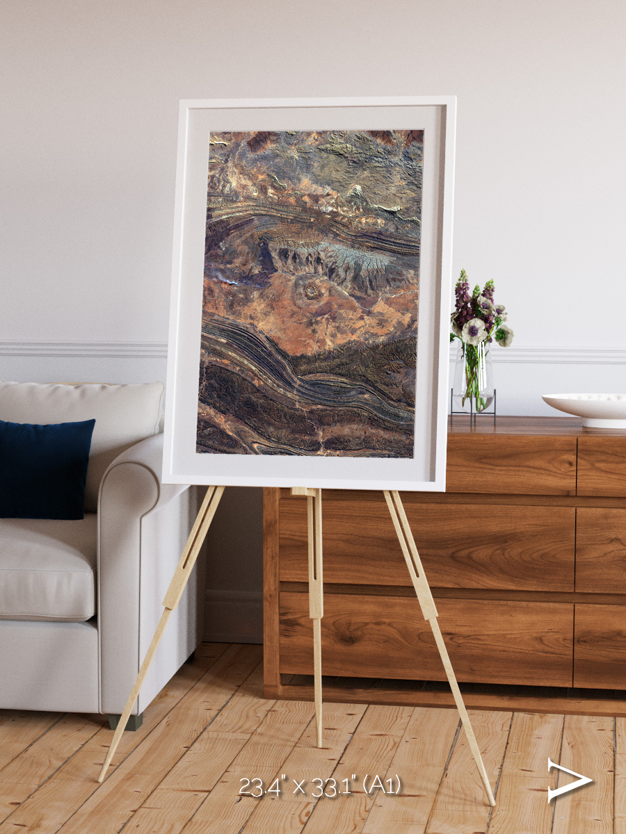 Volcanic Palette, Gosses Bluff Framed & Mounted Print