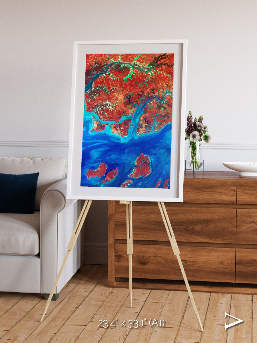 River and Plain, Guinea-Bissau Framed & Mounted Print