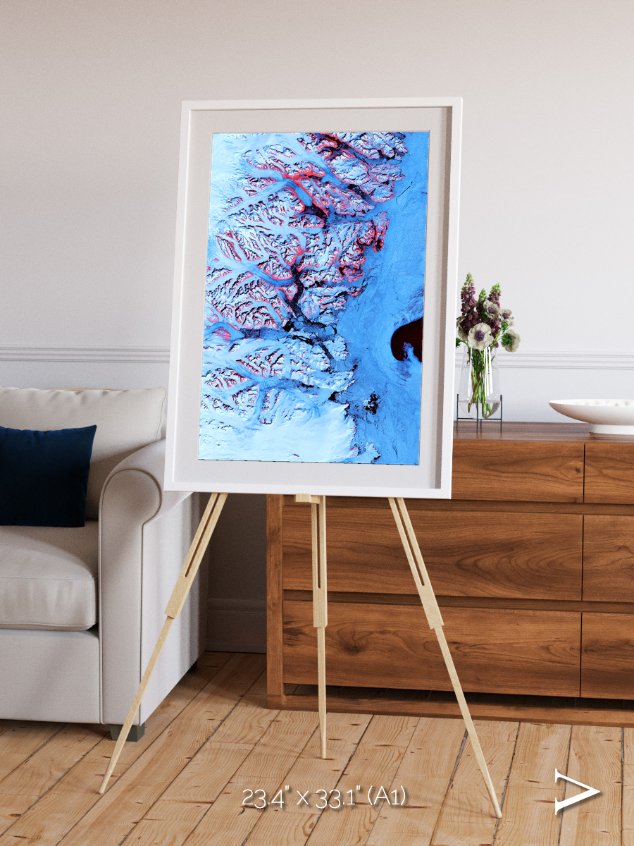 Polar Flow, Ice Waves Framed & Mounted Print
