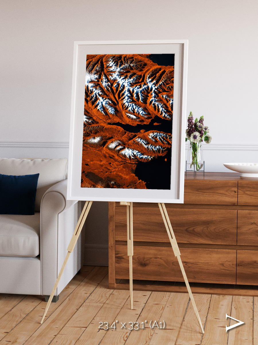 Striped Coast, Eyjafjörður Framed & Mounted Print