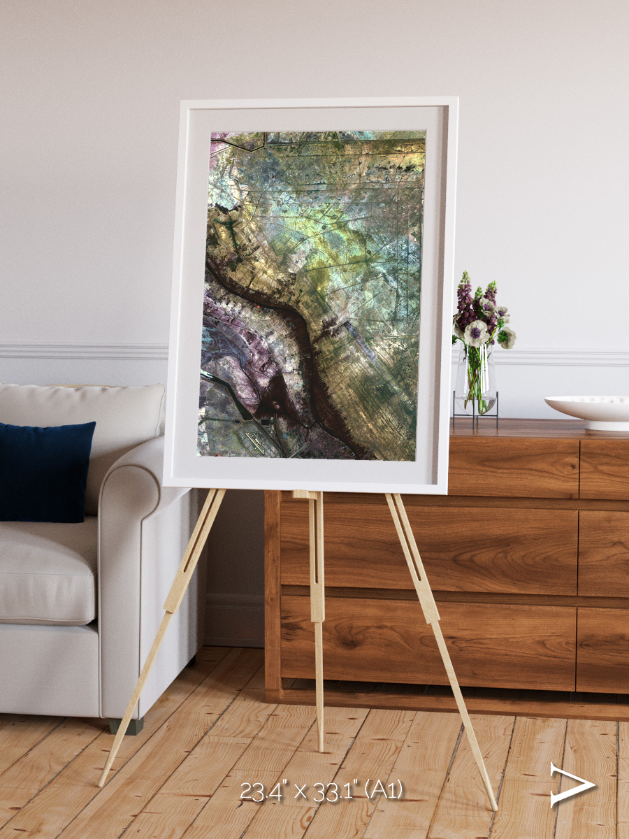 Floodplain Lines, Iraqi Emplacement Framed & Mounted Print