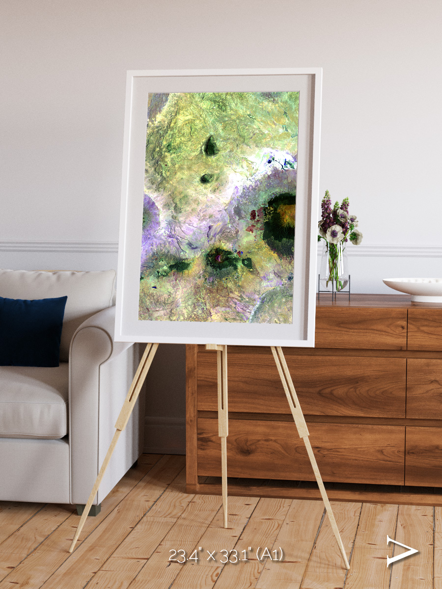 Folded Ridges, Kilimanjaro Framed & Mounted Print