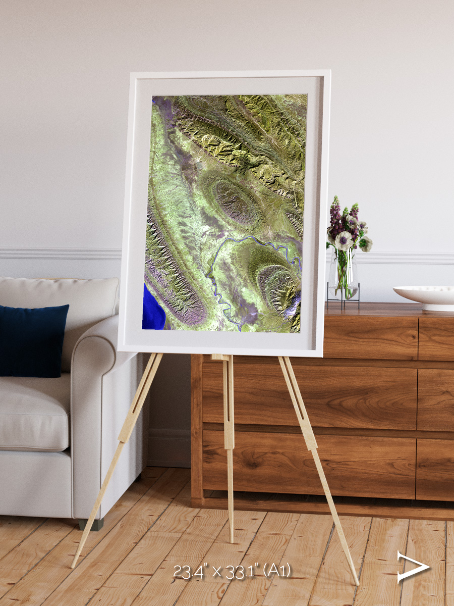 Channel Lines, Konari Iran Framed & Mounted Print