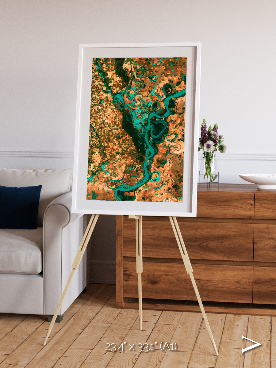 River’s Dance, Mississippi Framed & Mounted Print