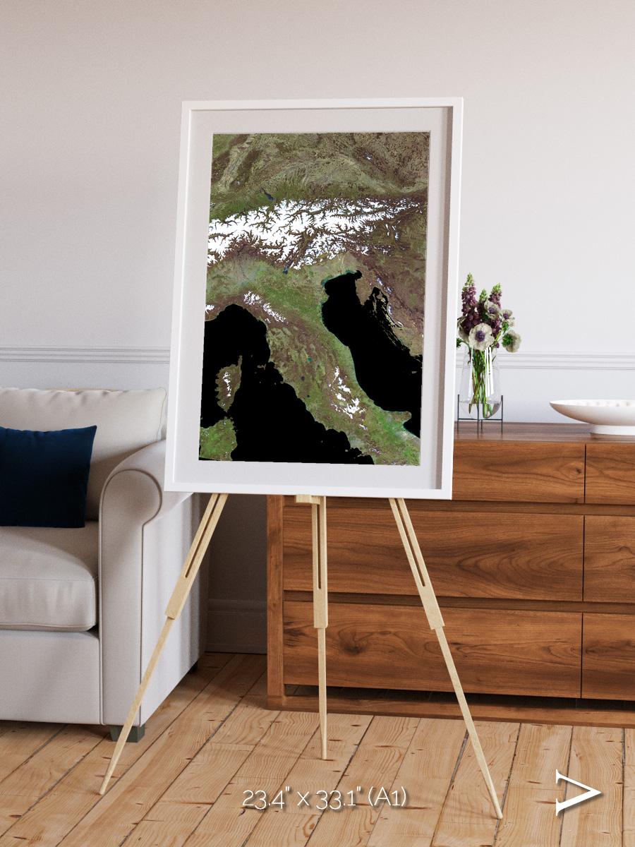 Tidal Patterns, Mediterranean Sea Framed & Mounted Print