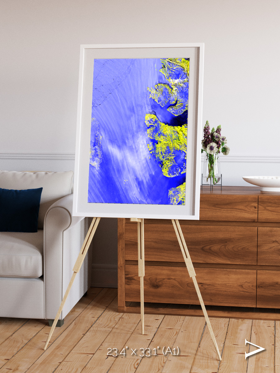 Islands in Snow, High Arctic Framed & Mounted Print