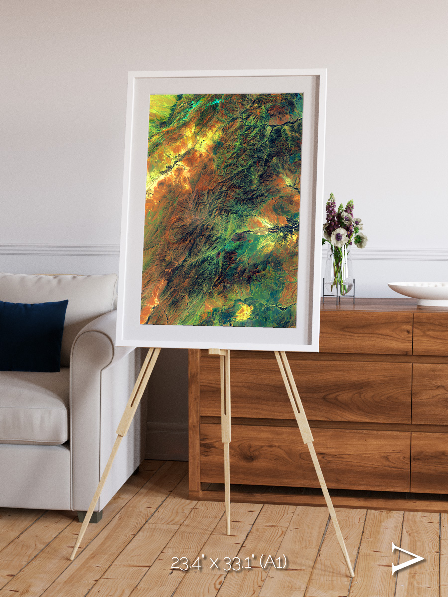 Irrigated Highlands, Eastern Afghanistan Framed & Mounted Print
