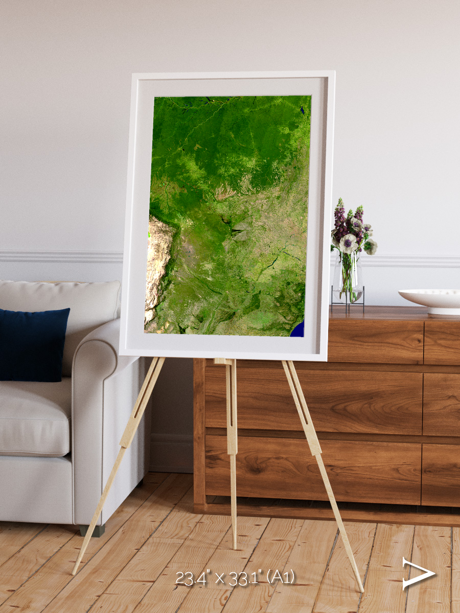 Ribbon River, South America Framed & Mounted Print